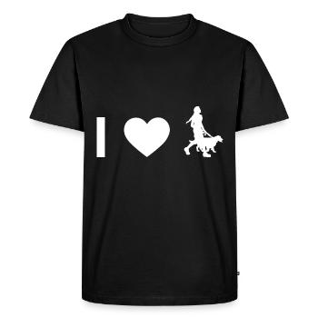I heart and woman with dog - - Men's Premium Organic T-Shirt - black - Front - Nico (187cm)
