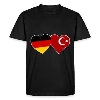 Partners Turkey and Germany - Men's Premium Organic T-Shirt - black - Front - Nico (187cm)