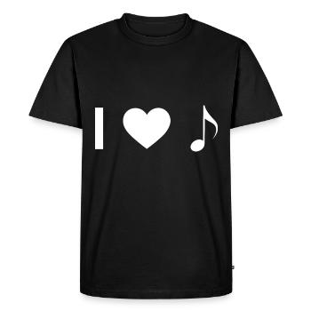 I coeur et musique - - T-shirt Premium bio Homme - noir - Devant - Nico (187cm)
