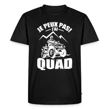 Je Peux Pas J'ai Quad - T-shirt Premium bio Homme - noir - Devant - Nico (187cm)