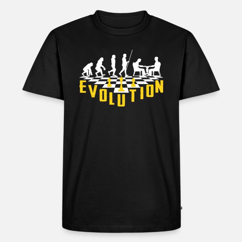 Die Evolution des Schachs - Männer Premium Bio T-Shirt - Schwarz