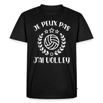 Je Peux Pas J'ai Volley - T-shirt Premium bio Homme - noir - Devant - Nico (187cm)