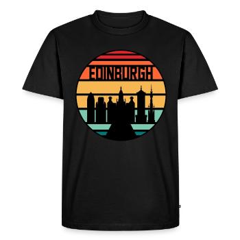 Skyline Castle Gift De la ville d’Édimbourg - T-shirt Premium bio Homme - noir - Devant - Nico (187cm)