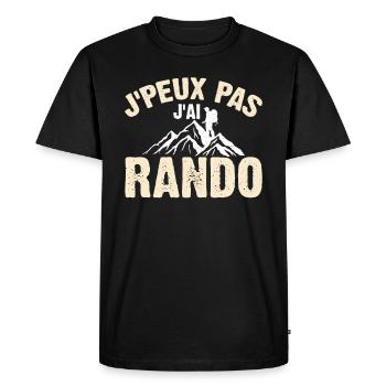 Je Peux Pas J'ai Rando - T-shirt Premium bio Homme - noir - Devant - Nico (187cm)