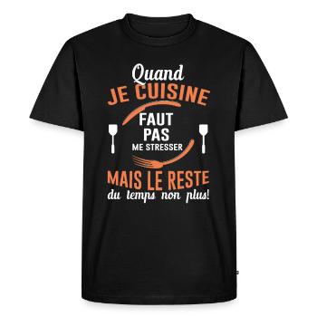 Cuisine Cuisinier Restaurant Cadeau Cuisinière Bbq - T-shirt Premium bio Homme - noir - Devant - Nico (187cm)