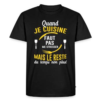 Cuisine Cuisinier Restaurant Cadeau Cuisinière Bbq - T-shirt Premium bio Homme - noir - Devant - Nico (187cm)