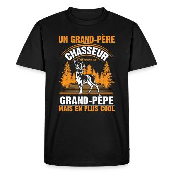 Grand-père Chasseur Chasser Cadeau Fête Des Pères - T-shirt Premium bio Homme - noir - Devant - Nico (187cm)
