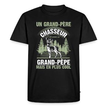 Grand-père Chasseur Chasser Cadeau Fête Des Pères - T-shirt Premium bio Homme - noir - Devant - Nico (187cm)