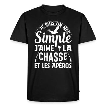 Chasse Et Apéros Chasser Cadeau Anniversaire Mec - T-shirt Premium bio Homme - noir - Devant - Nico (187cm)