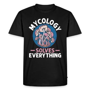 Mycology Mushrooms Nature Forest Gift Idea - Men's Premium Organic T-Shirt - black - Front - Nico (187cm)