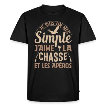 Chasse Et Apéros Chasser Cadeau Anniversaire Mec - T-shirt Premium bio Homme - noir - Devant - Nico (187cm)