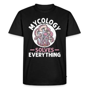 Mycology Mushrooms Nature Forest Gift Idea - Men's Premium Organic T-Shirt - black - Front - Nico (187cm)