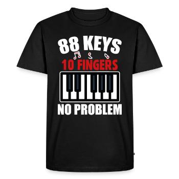 88 Touches Musique Piano Clavier Idée Cadeau Hobby - T-shirt Premium bio Homme - noir - Devant - Nico (187cm)