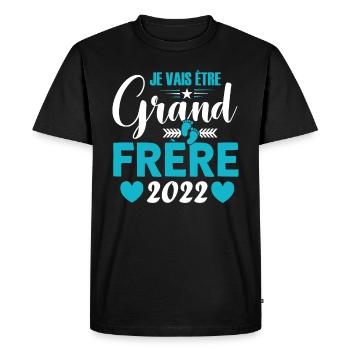 Grand-frère 2022 Idée Cadeau De Grossesse Big Bro - T-shirt Premium bio Homme - noir - Devant - Nico (187cm)