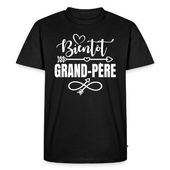 Bientôt Grand-père Idée Cadeau Amour Grossesse - T-shirt Premium bio Homme - noir - Devant - Nico (187cm)