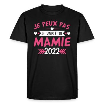 Mamie 2022 Cadeau Enceinte Maman Anniversaire Cool - T-shirt Premium bio Homme - noir - Devant - Nico (187cm)