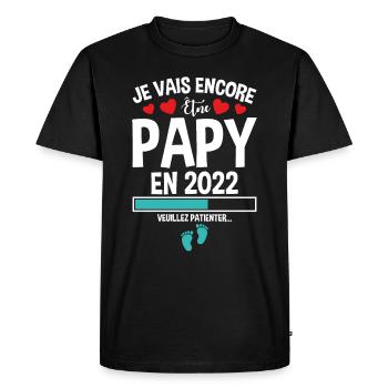 Je Vais Encore Être Papy En 2022 Cadeau Enceinte - T-shirt Premium bio Homme - noir - Devant - Nico (187cm)