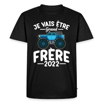 Je Vais Être Grand Frère 2022 Idée Cadeau Amour - T-shirt Premium bio Homme - noir - Devant - Nico (187cm)