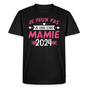 Mamie 2024 Cadeau Enceinte Maman Anniversaire Cool - T-shirt Premium bio Homme - noir - Devant - Nico (187cm)
