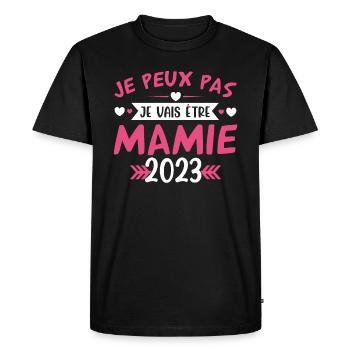 Mamie 2023 Cadeau Enceinte Maman Anniversaire Cool - T-shirt Premium bio Homme - noir - Devant - Nico (187cm)