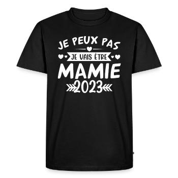 Mamie 2023 Cadeau Enceinte Maman Anniversaire Cool - T-shirt Premium bio Homme - noir - Devant - Nico (187cm)