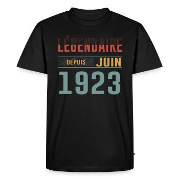 Légendaire Depuis Juin 1923 Anniversaire Cadeau - T-shirt Premium bio Homme - noir - Devant - Nico (187cm)