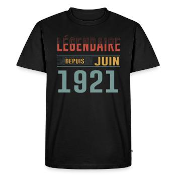 Légendaire Depuis Juin 1921 Anniversaire Cadeau - T-shirt Premium bio Homme - noir - Devant - Nico (187cm)