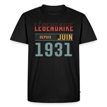 Légendaire Depuis Juin 1931 Anniversaire Cadeau - T-shirt Premium bio Homme - noir - Devant - Nico (187cm)