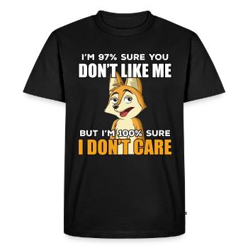 Drôle d’idée cadeau renard - T-shirt Premium bio Homme - noir - Devant - Nico (187cm)
