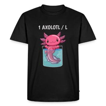 Drôle de cadeau axolotl - T-shirt Premium bio Homme - noir - Devant - Nico (187cm)
