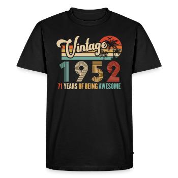 Vintage Year 1952 Anniversary 71 Years Gift Idea - Men's Premium Organic T-Shirt - black - Front - Nico (187cm)