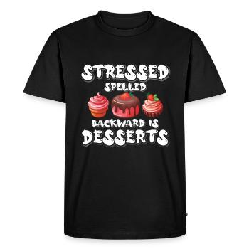 Stressed Magic Desserts Gift - Men's Premium Organic T-Shirt - black - Front - Nico (187cm)