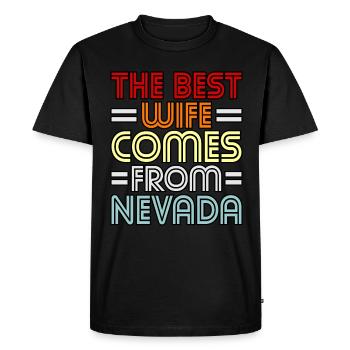 Best Wife Nevada Gift - Men's Premium Organic T-Shirt - black - Front - Nico (187cm)