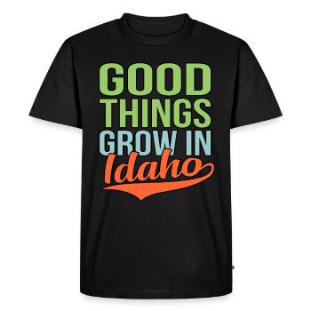 Les bonnes choses grandissent dans l’Idaho Gift - T-shirt Premium bio Homme - noir - Devant - Nico (187cm)