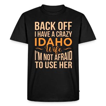 Cadeau de femme folle de l’Idaho - T-shirt Premium bio Homme - noir - Devant - Nico (187cm)
