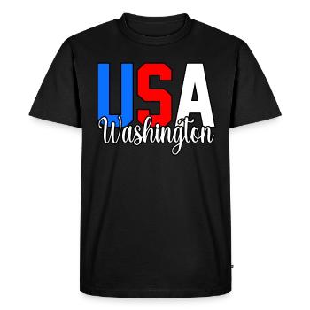 Cadeau Usa Washington - T-shirt Premium bio Homme - noir - Devant - Nico (187cm)