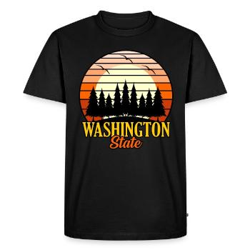 Washington State Gift - Men's Premium Organic T-Shirt - black - Front - Nico (187cm)