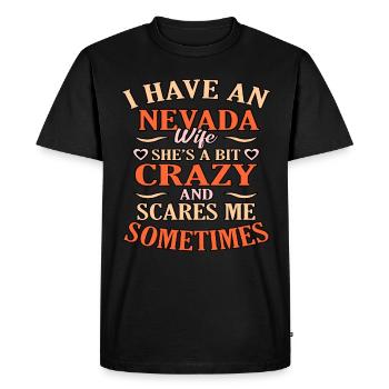 Funny Nevada wife gift - Men's Premium Organic T-Shirt - black - Front - Nico (187cm)