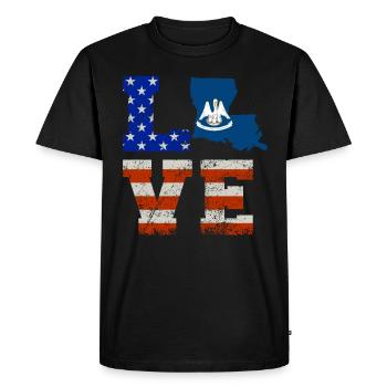 Cher cadeau louisiana Usa drapeaux - T-shirt Premium bio Homme - noir - Devant - Nico (187cm)