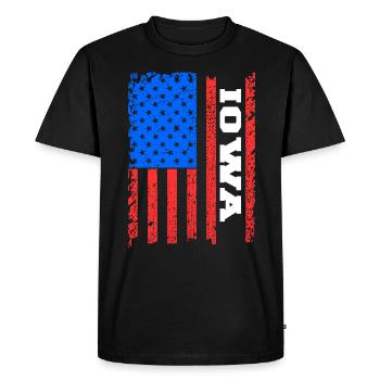 Cadeau du drapeau de l’Iowa Usa - T-shirt Premium bio Homme - noir - Devant - Nico (187cm)