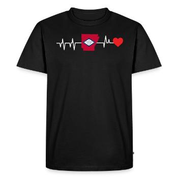 Cadeau de battement de cœur de l’Arkansas - T-shirt Premium bio Homme - noir - Devant - Nico (187cm)