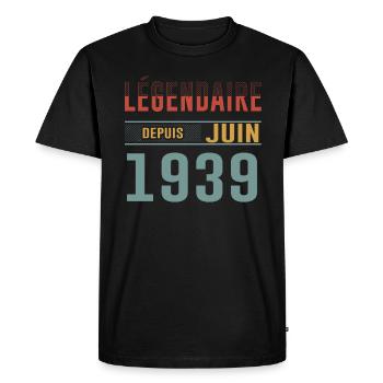 Légendaire Depuis Juin 1939 Anniversaire Cadeau - T-shirt Premium bio Homme - noir - Devant - Nico (187cm)