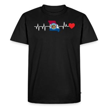 Cadeau de battement de cœur du Missouri - T-shirt Premium bio Homme - noir - Devant - Nico (187cm)