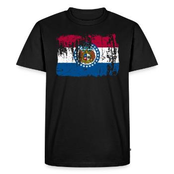 Cadeau drapeaux du Missouri - T-shirt Premium bio Homme - noir - Devant - Nico (187cm)