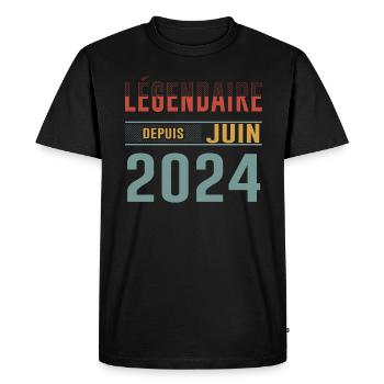 Légendaire Depuis Juin 2024 Anniversaire Cadeau - T-shirt Premium bio Homme - noir - Devant - Nico (187cm)