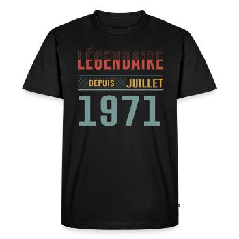 Légendaire Depuis Juillet 1971 Anniversaire Cadeau - T-shirt Premium bio Homme - noir - Devant - Nico (187cm)