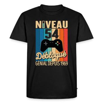 54 Ans 1969 Anniversaire Cadeau Citation Gamer - T-shirt Premium bio Homme - noir - Devant - Nico (187cm)