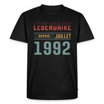 Légendaire Depuis Juillet 1992 Anniversaire Cadeau - T-shirt Premium bio Homme - noir - Devant - Nico (187cm)