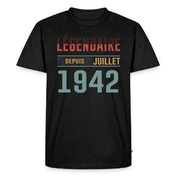 Légendaire Depuis Juillet 1942 Anniversaire Cadeau - T-shirt Premium bio Homme - noir - Devant - Nico (187cm)