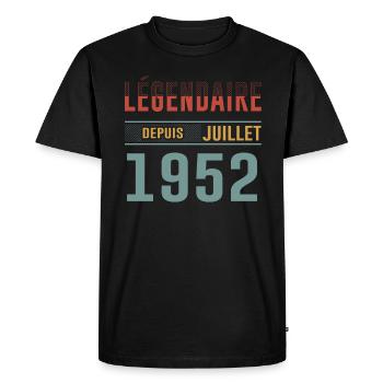 Légendaire Depuis Juillet 1952 Anniversaire Cadeau - T-shirt Premium bio Homme - noir - Devant - Nico (187cm)
